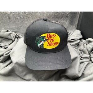 Bass Pro Shops Trucker Hat Mesh Adjustable SnapBack Fishing Cap Outdoor Black